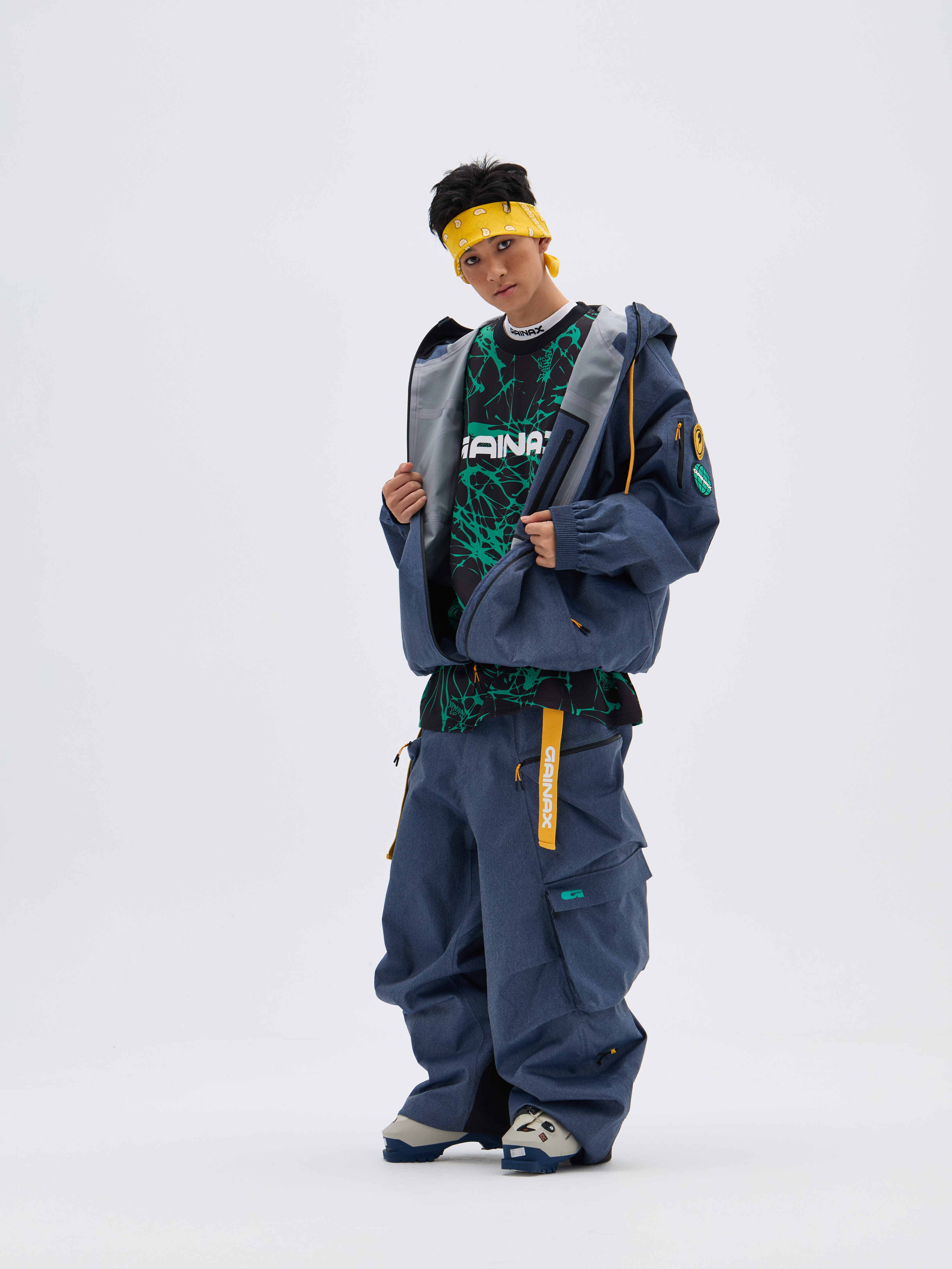 REBEL 3L Waterproof Freeride Ski Jacket Blue - Unisex | GAINAX
