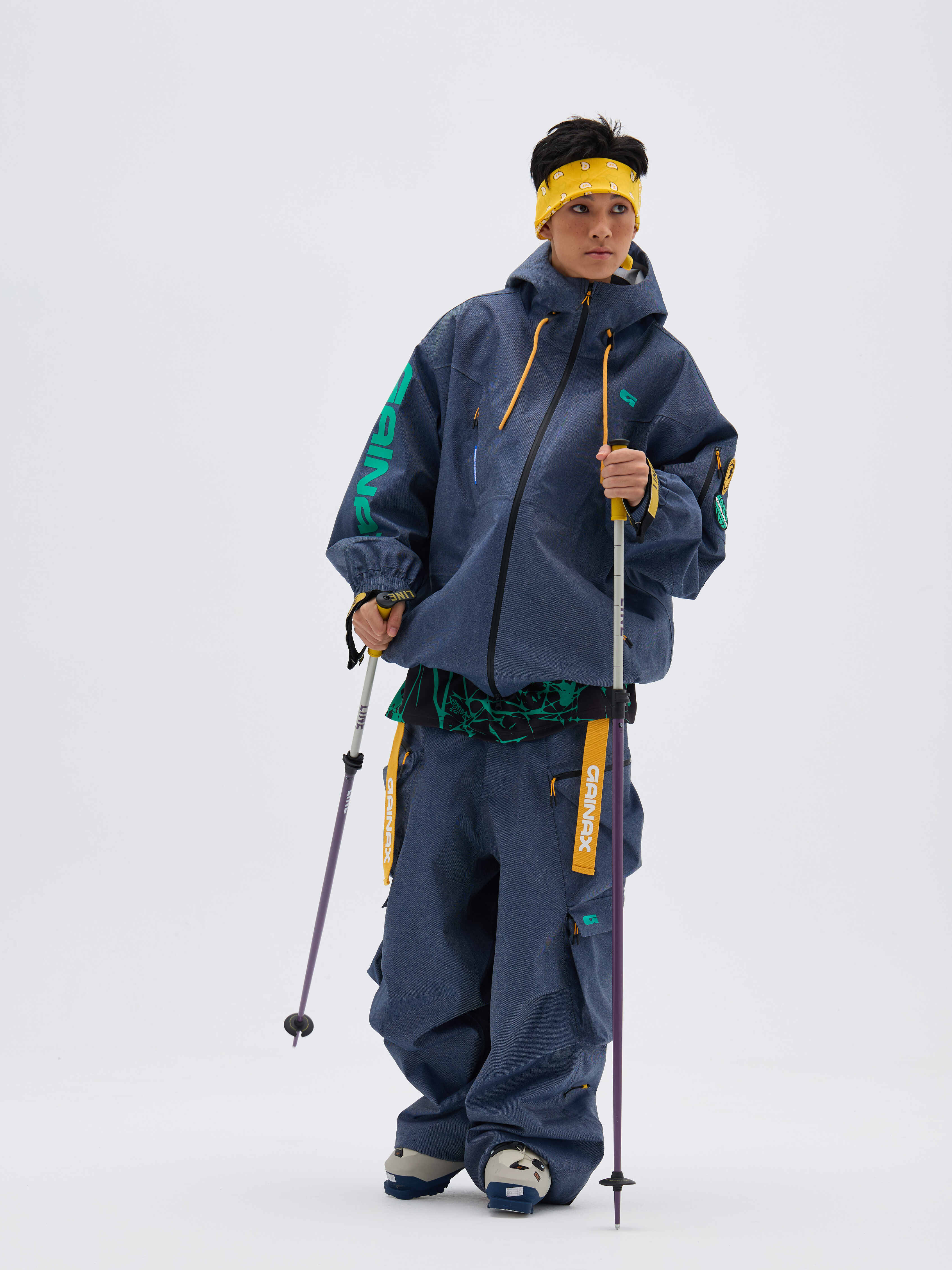 REBEL 3L Waterproof Freeride Ski Jacket Blue - Unisex | GAINAX