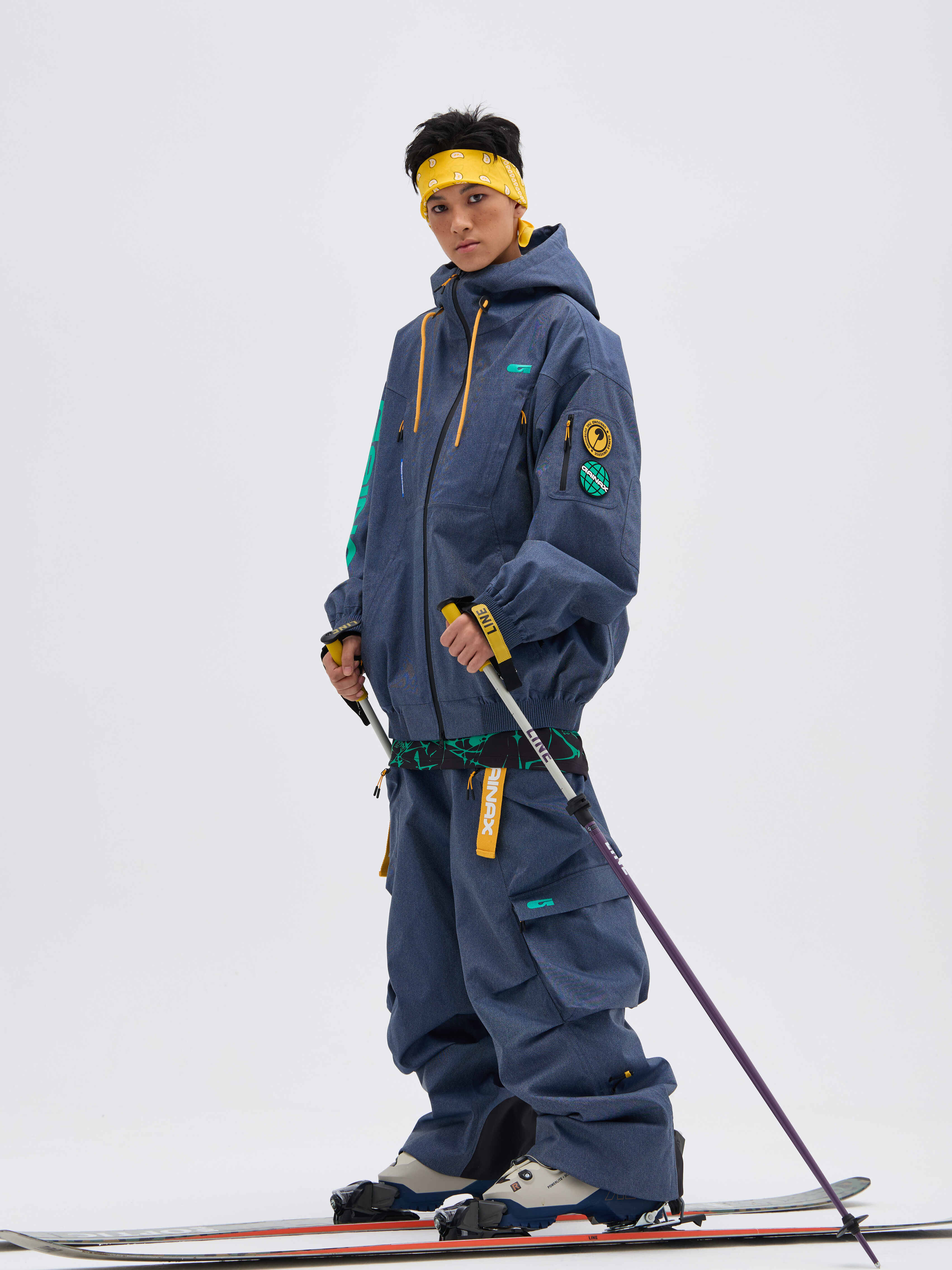 REBEL 3L Waterproof Freeride Ski Jacket Blue - Unisex | GAINAX