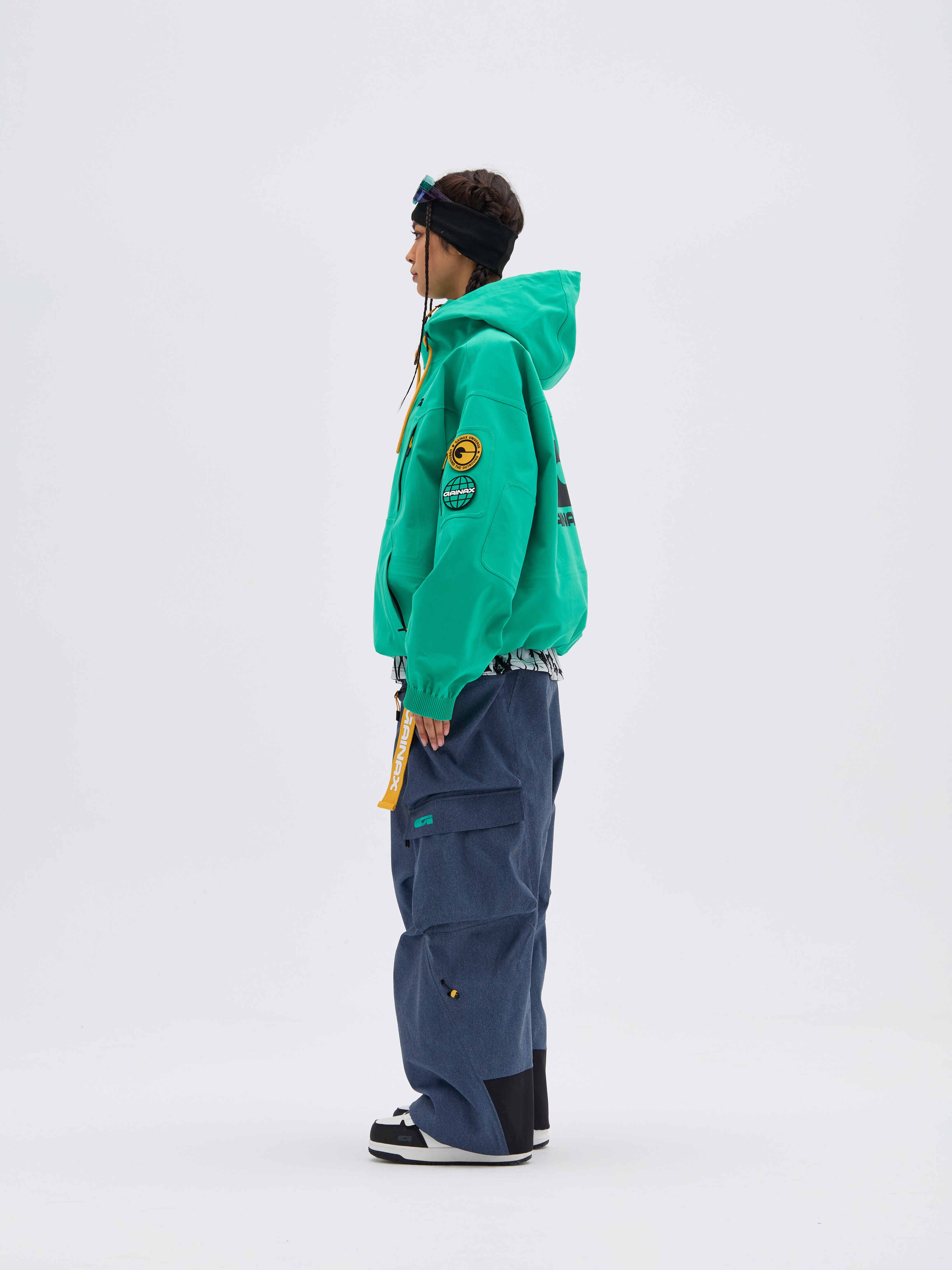 REBEL 3L Waterproof Freeride Ski Jacket  Green - Unisex | GAINAX