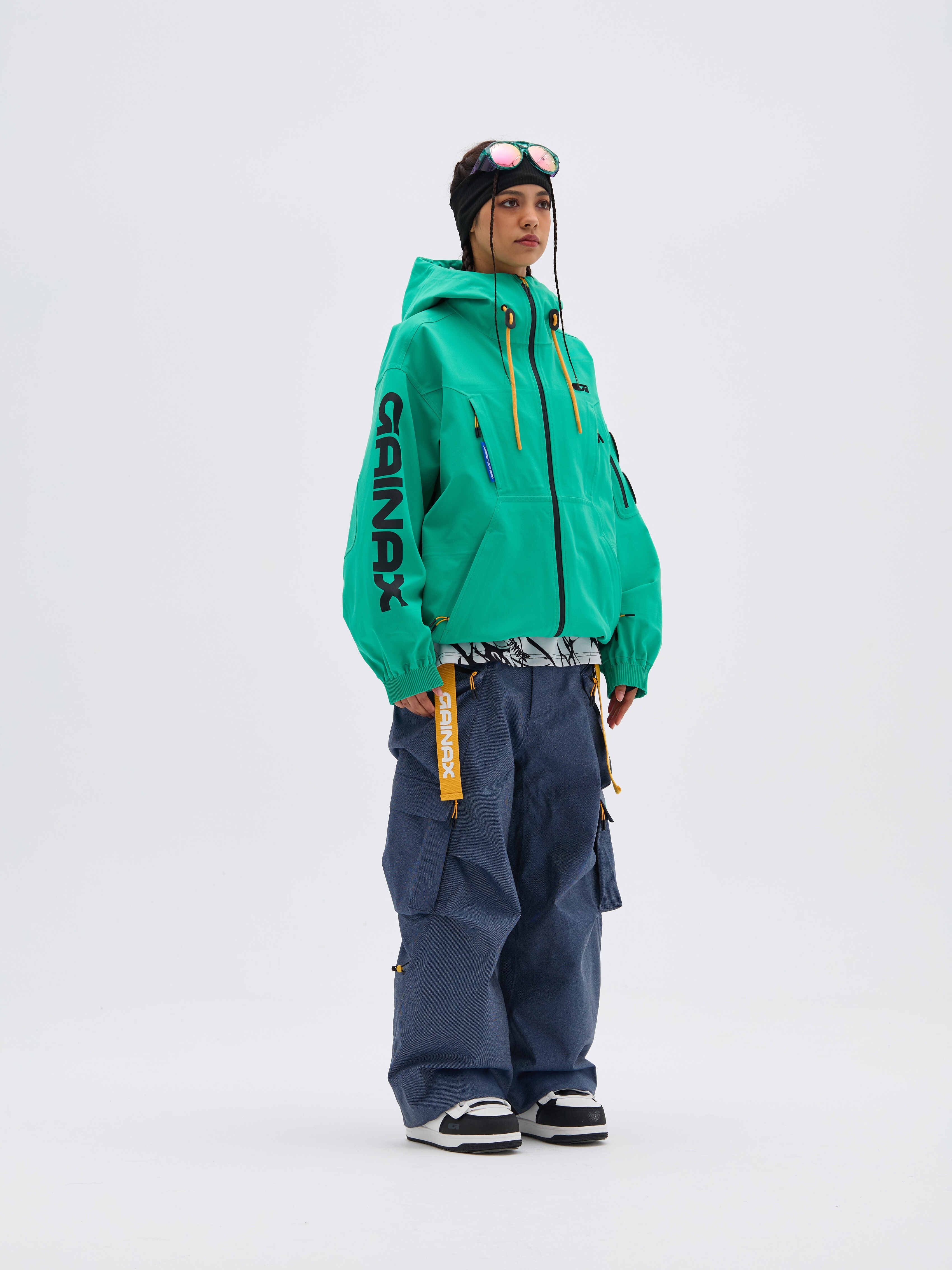 REBEL 3L Waterproof Freeride Ski Jacket  Green - Unisex | GAINAX