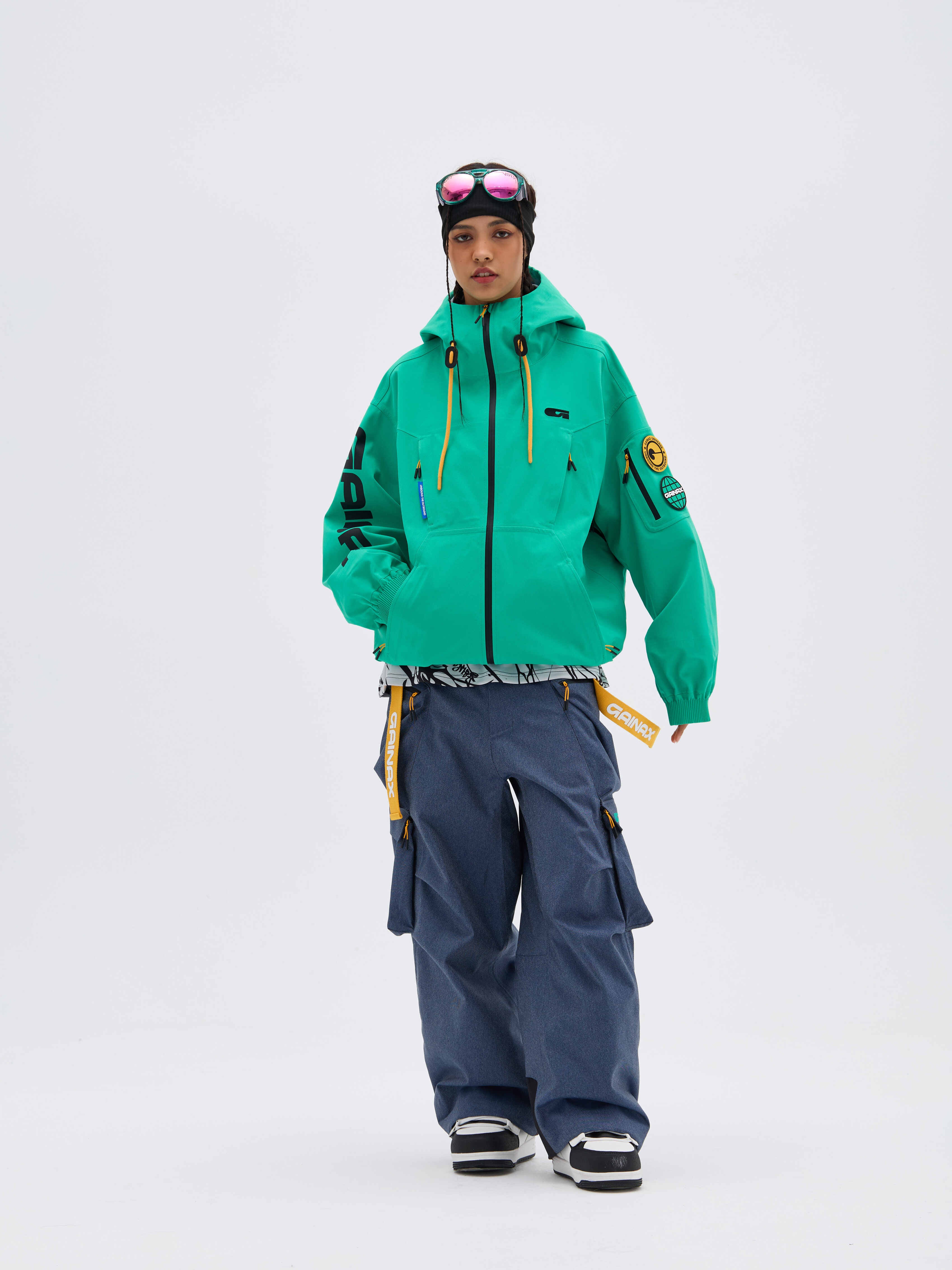 REBEL 3L Waterproof Freeride Ski Jacket  Green - Unisex | GAINAX
