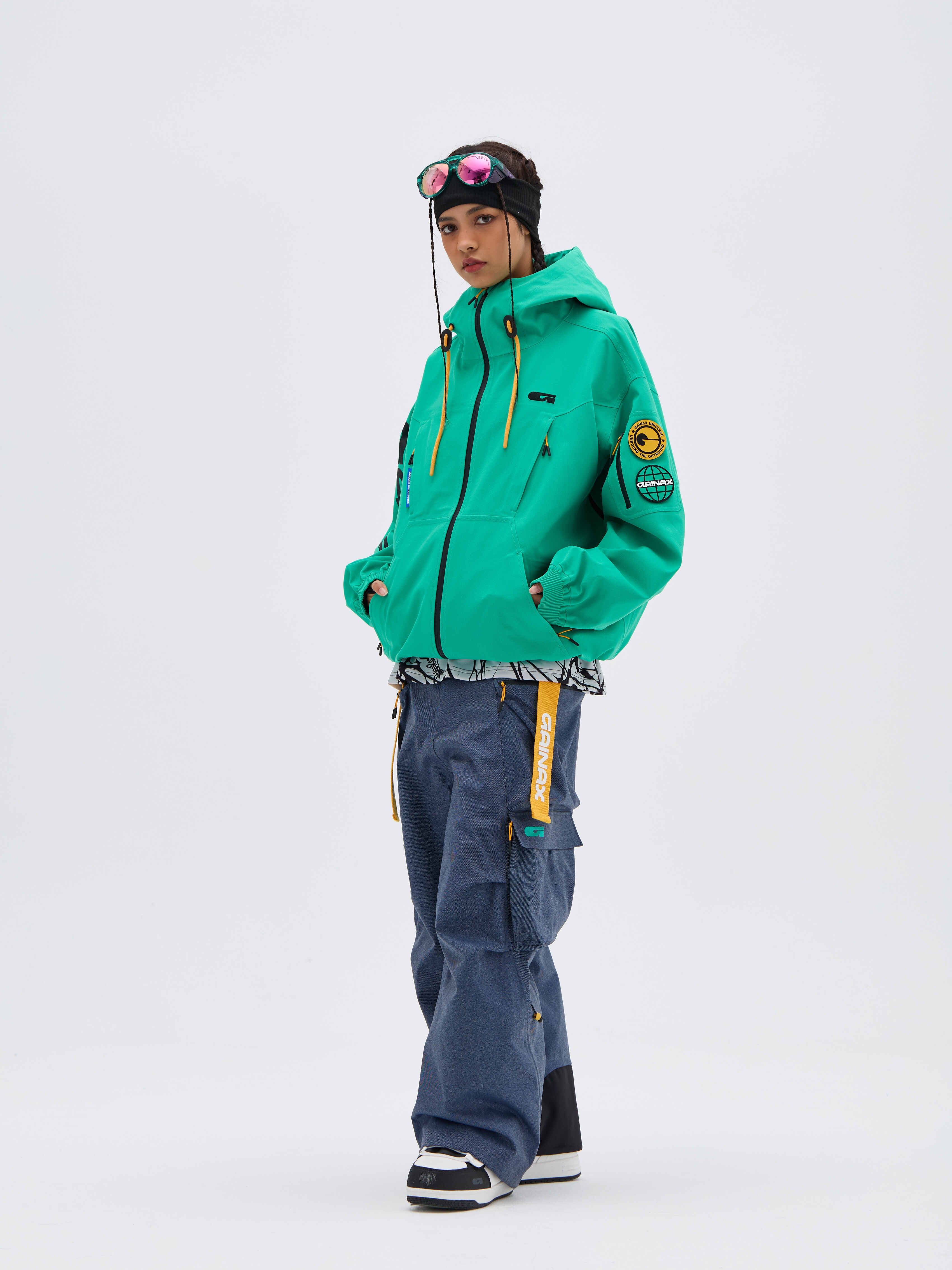 REBEL 3L Waterproof Freeride Ski Jacket  Green - Unisex | GAINAX