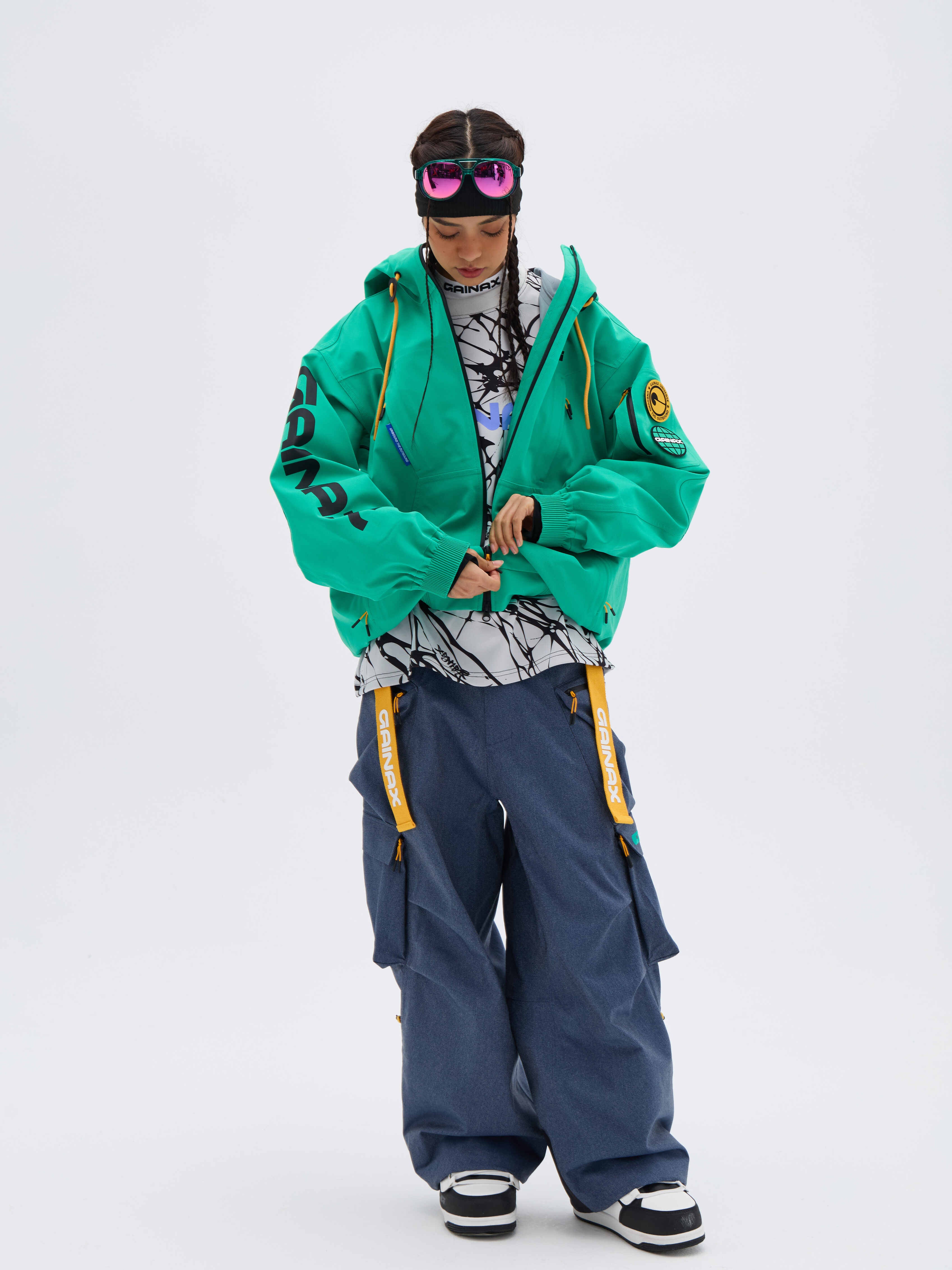 REBEL 3L Waterproof Freeride Ski Jacket  Green - Unisex | GAINAX