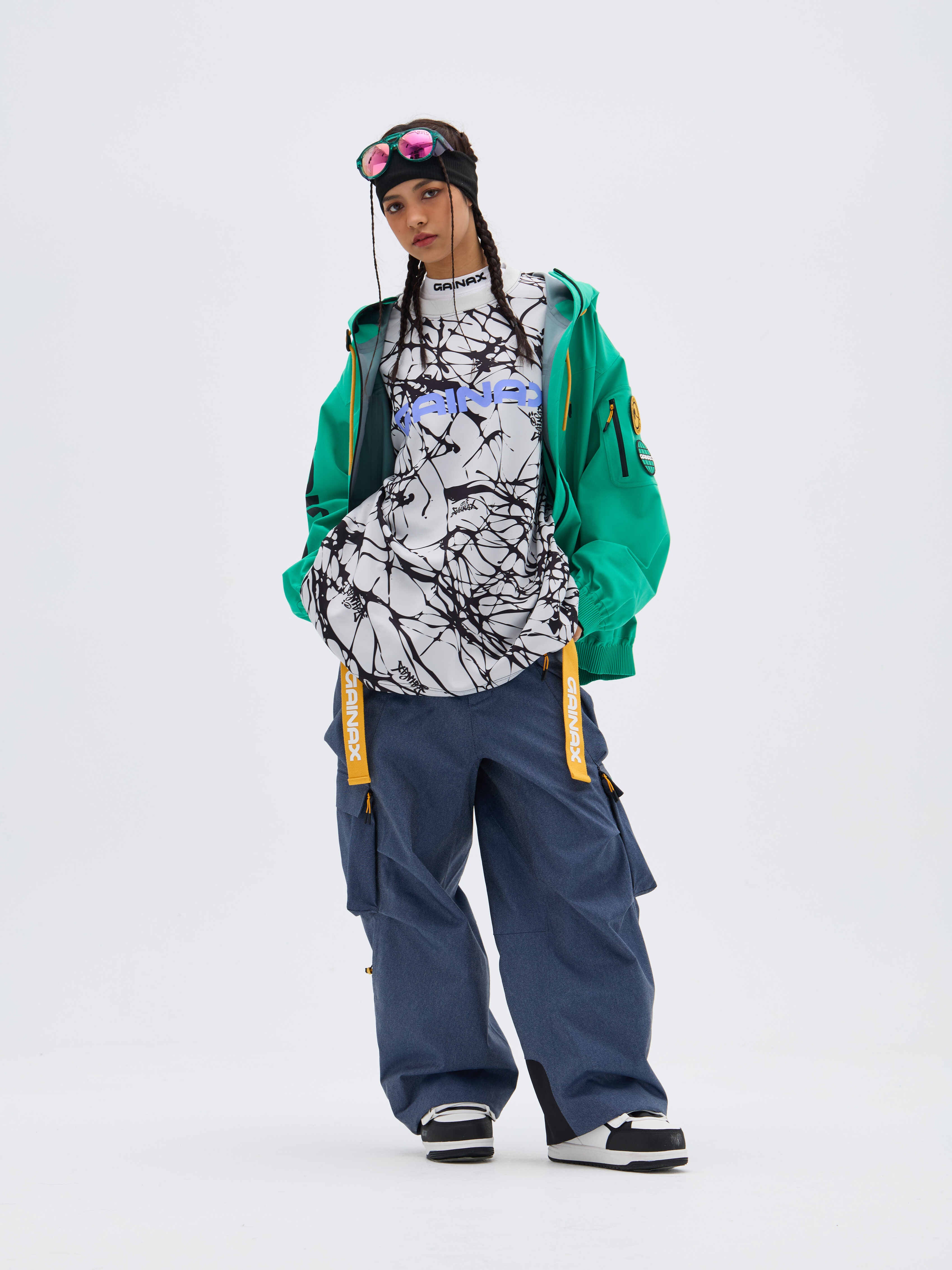 REBEL 3L Waterproof Freeride Ski Jacket  Green - Unisex | GAINAX