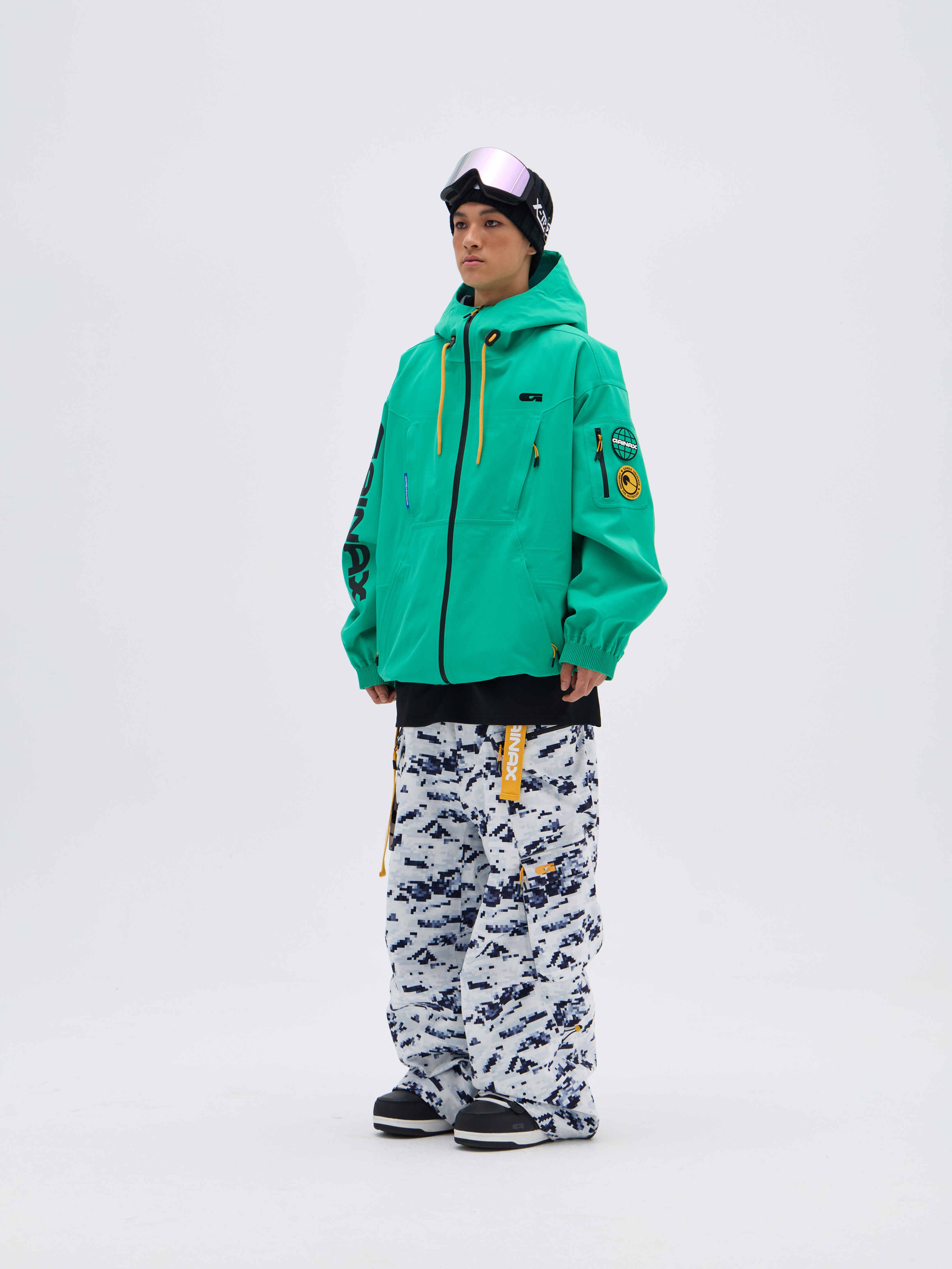 REBEL 3L Waterproof Freeride Ski Jacket  Green - Unisex | GAINAX