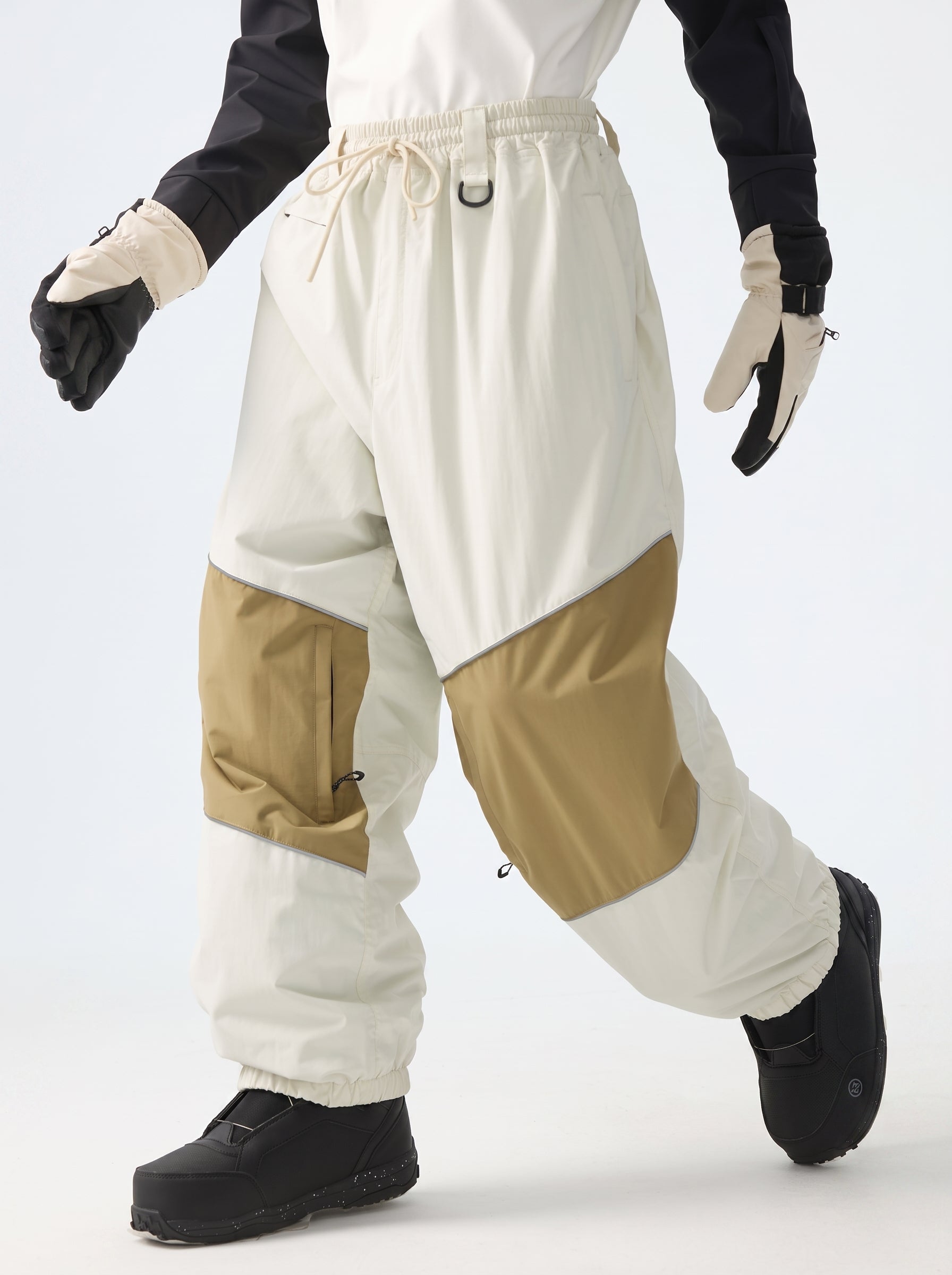 Color-Block Reflective Baggy Snow Pants – Unisex | Gsou Snow