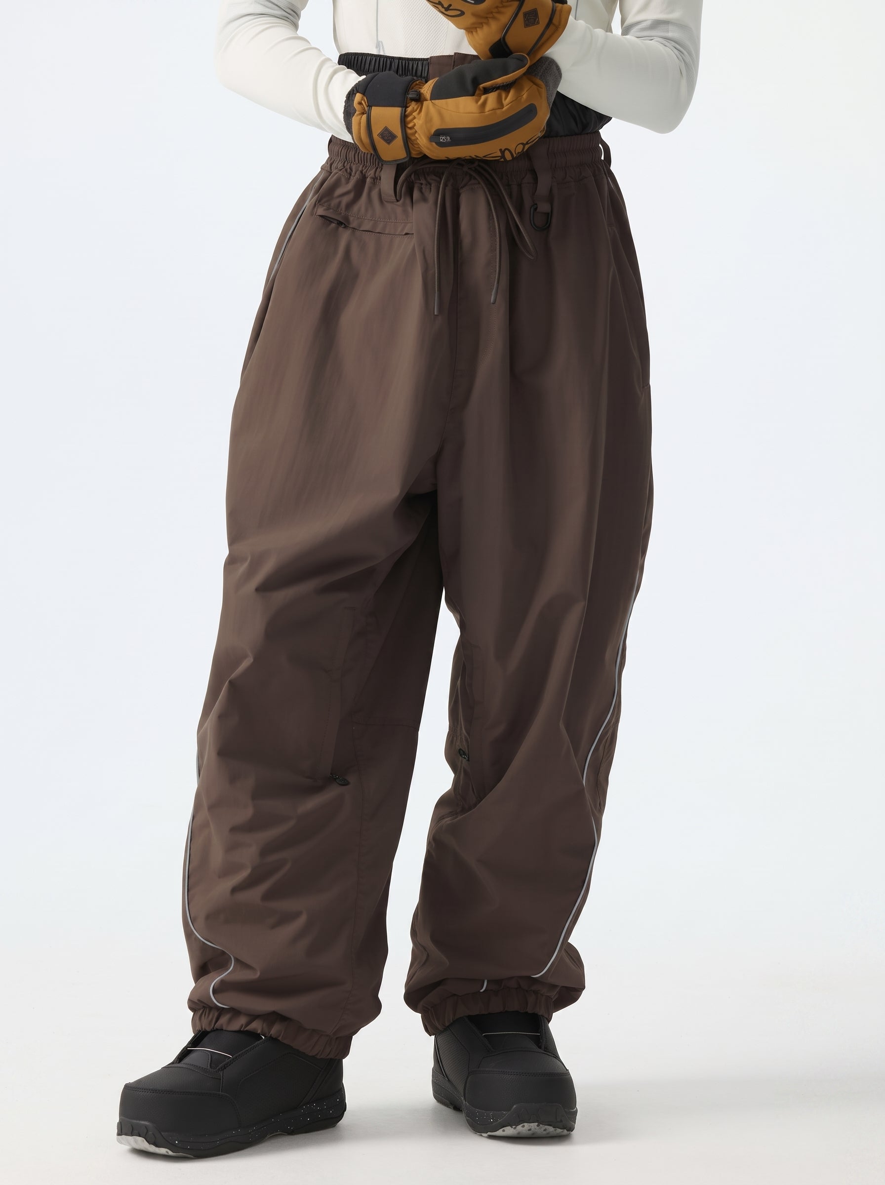 Baggy Reflective Piping Drawstring Snow Pants – Unisex | Gsou Snow
