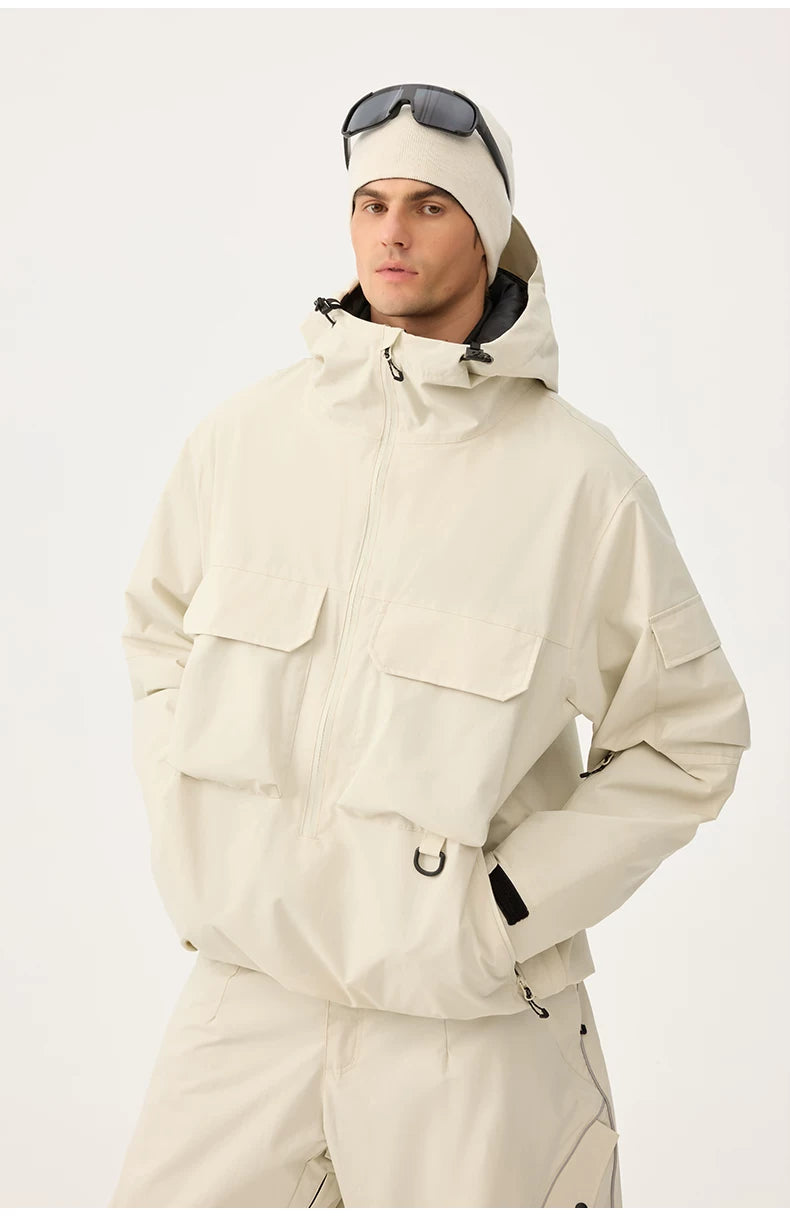 Techwear Half-Zip Insulated Anorak Snow Jacket – Unisex | Gsou Snow