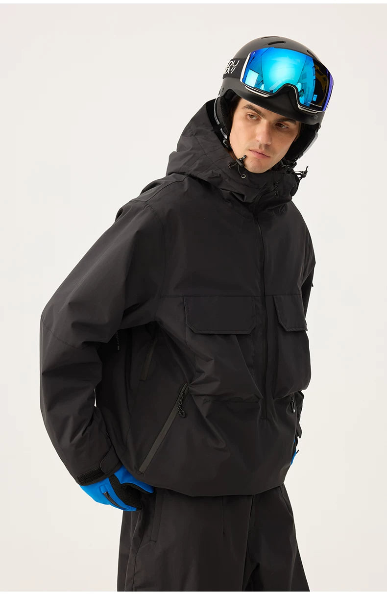 Techwear Half-Zip Insulated Anorak Snow Jacket – Unisex | Gsou Snow