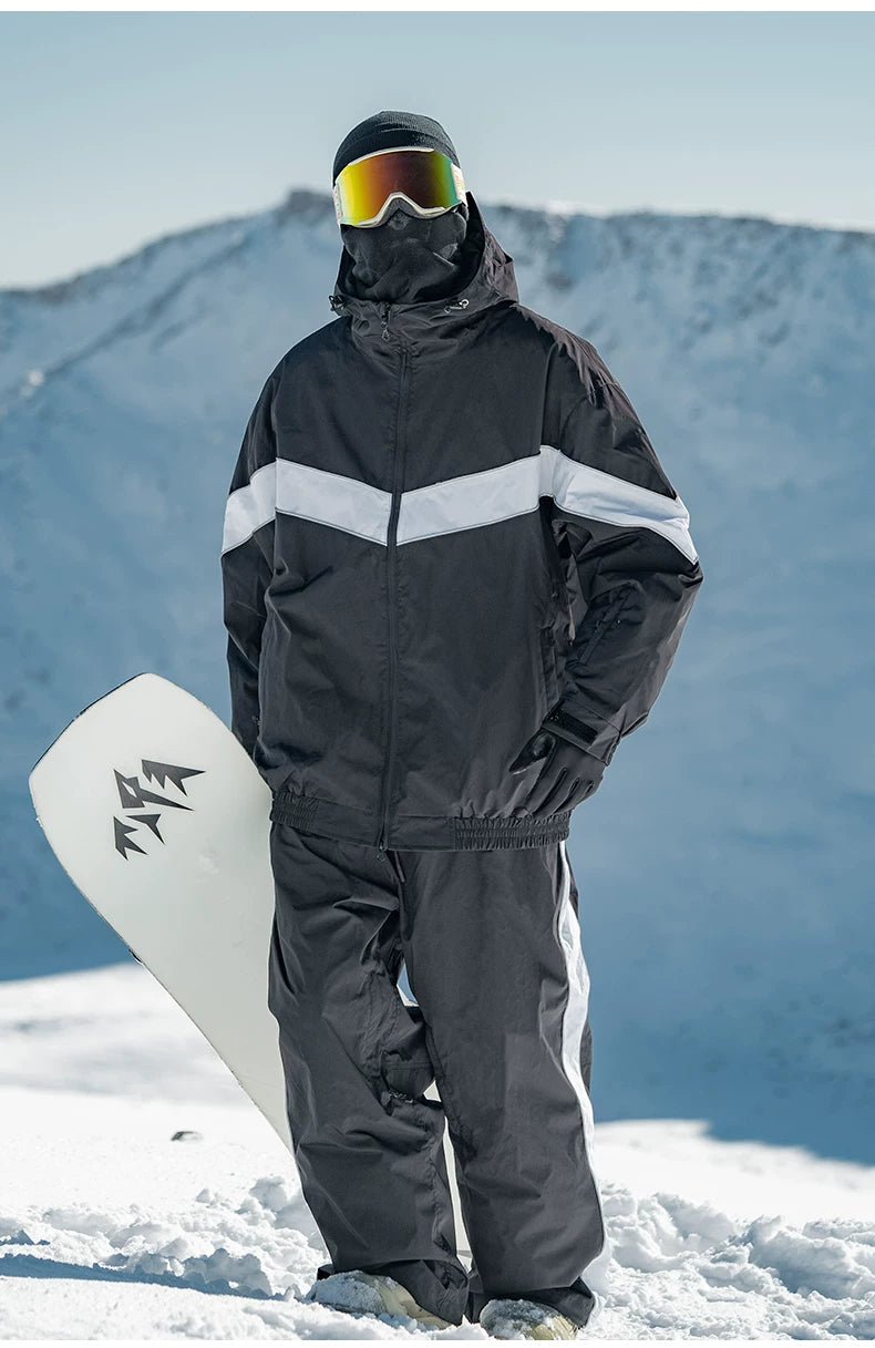Retro Track Chevron Stripe Snow Jacket – Unisex | Gsou Snow