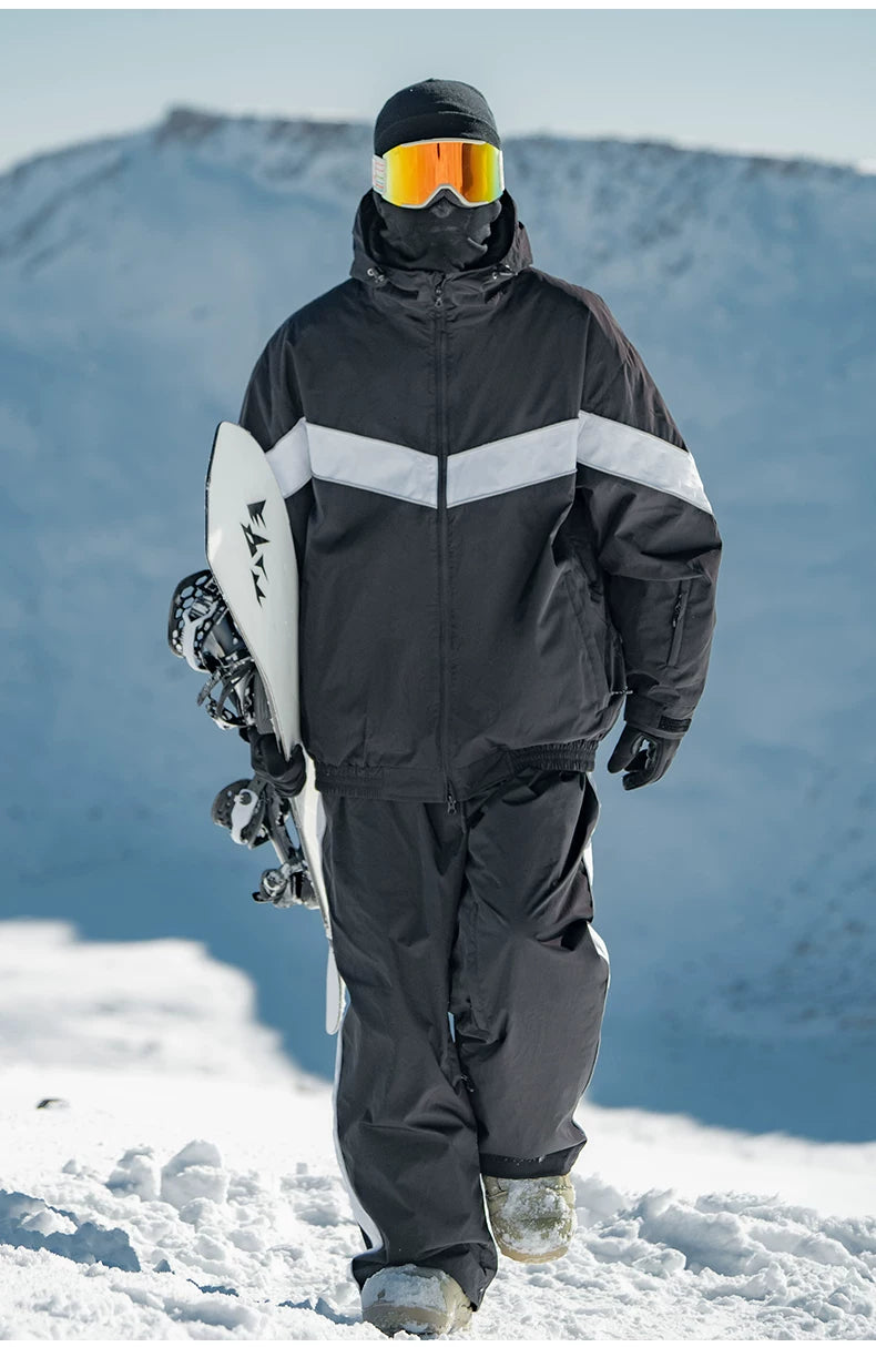 Retro Track Chevron Stripe Snow Jacket – Unisex | Gsou Snow