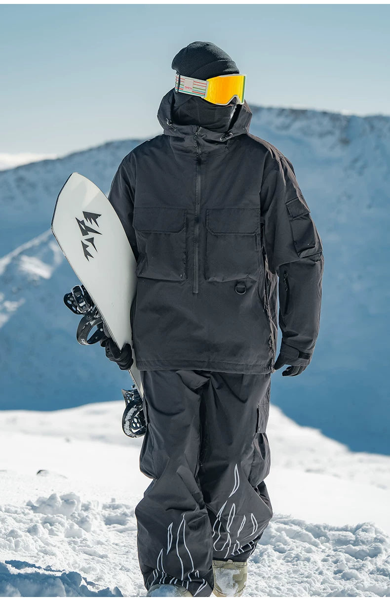 Techwear Half-Zip Insulated Anorak Snow Jacket – Unisex | Gsou Snow