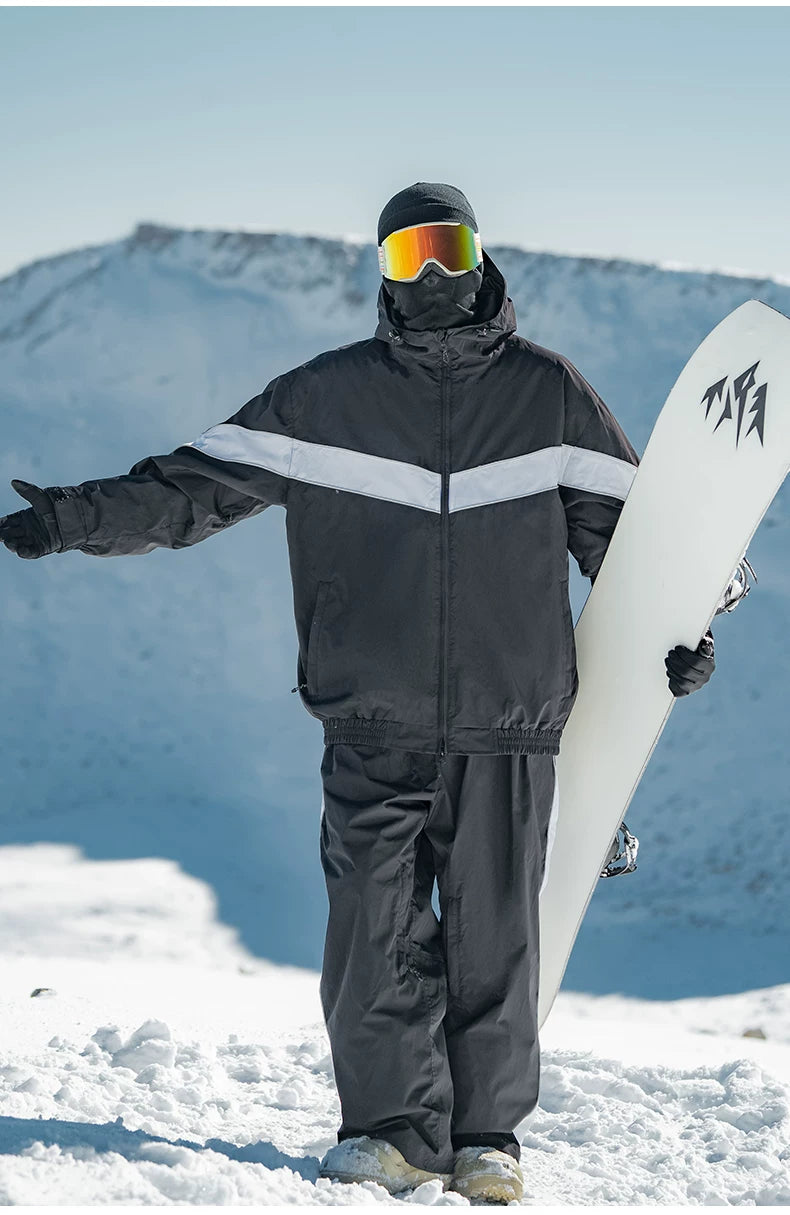 Retro Track Chevron Stripe Snow Jacket – Unisex | Gsou Snow