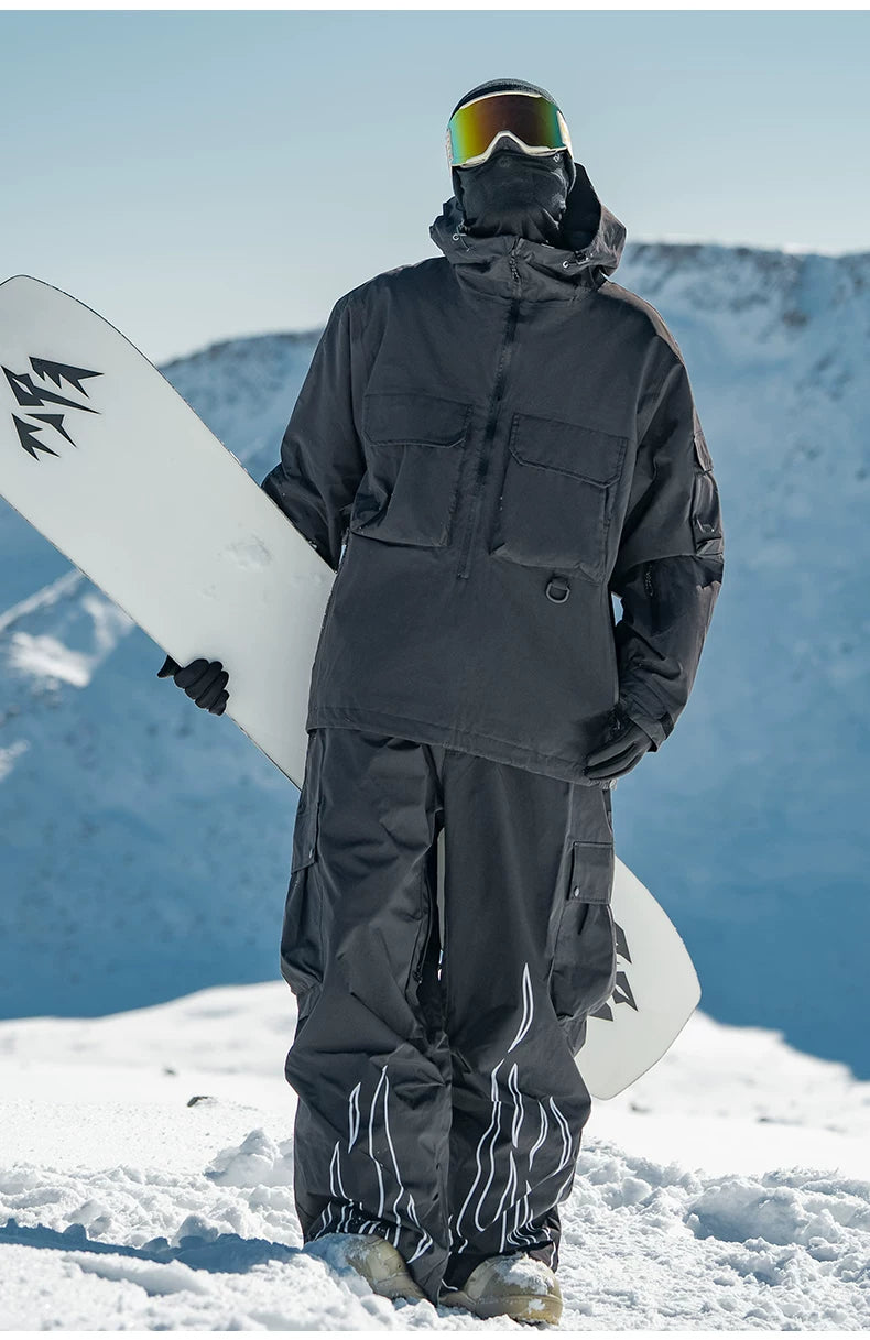 Techwear Half-Zip Insulated Anorak Snow Jacket – Unisex | Gsou Snow