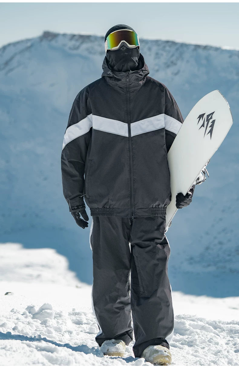 Retro Track Chevron Stripe Snow Jacket – Unisex | Gsou Snow