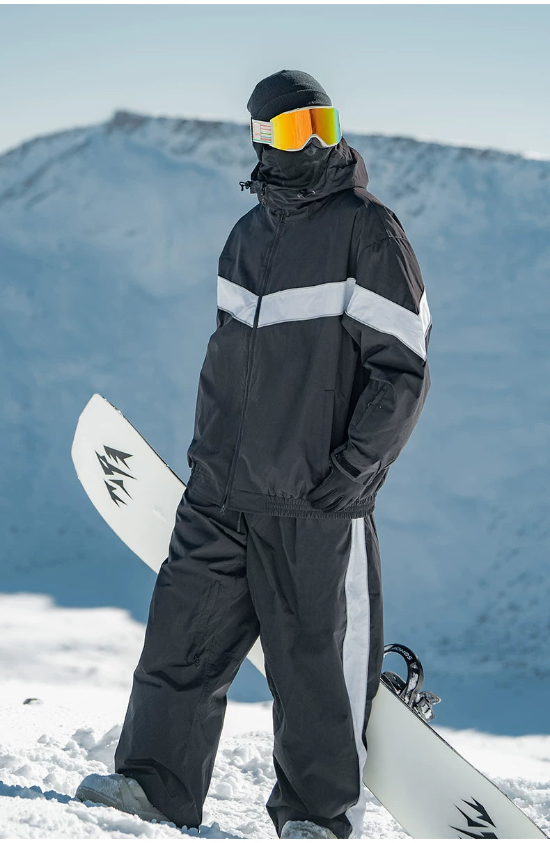 Retro Track Chevron Stripe Snow Jacket – Unisex | Gsou Snow
