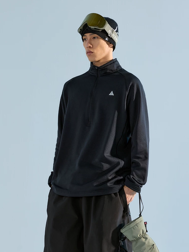 Grid Fleece Half-Zip Ski Mid Layer – Unisex | NANEND