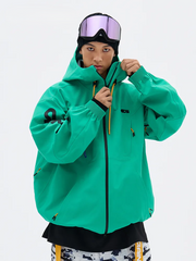 REBEL 3L Waterproof Freeride Ski Jacket  Green - Unisex | GAINAX