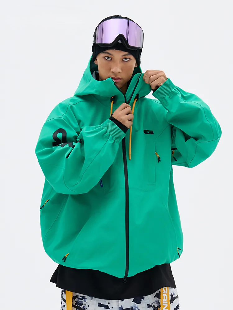 REBEL 3L Waterproof Freeride Ski Jacket  Green - Unisex | GAINAX