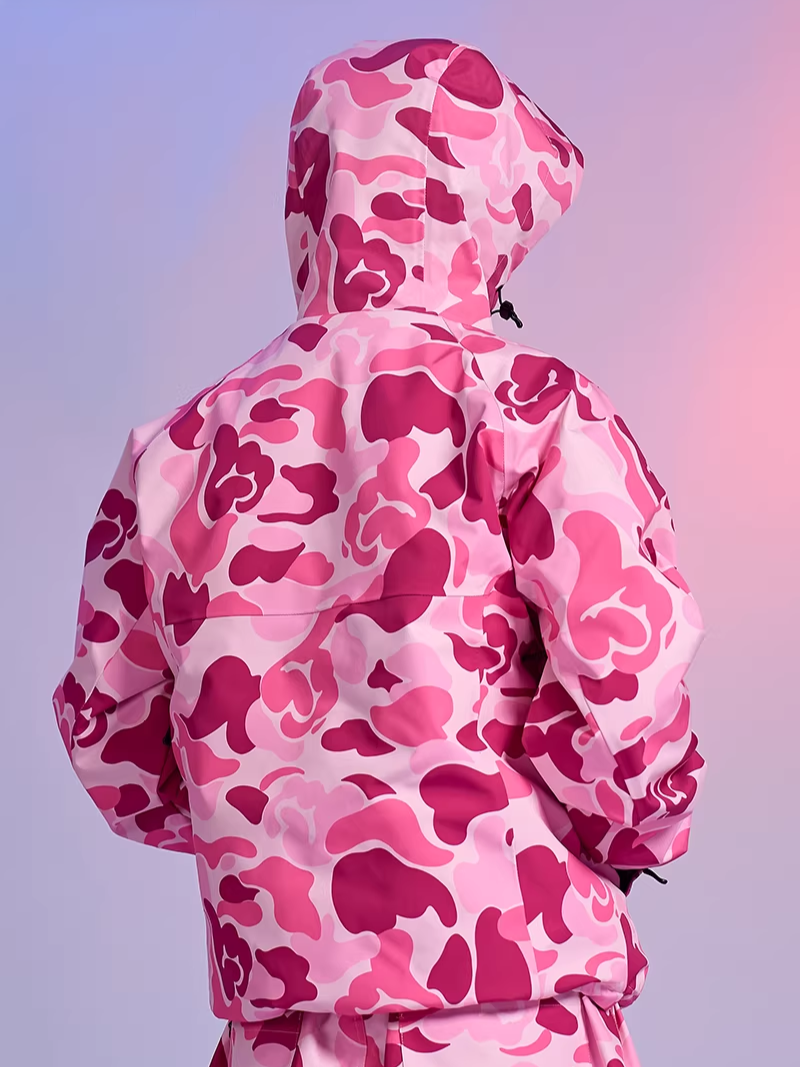 20K Waterproof 3-Layer Insulated Pink Camo Snowboard Jacket – Unisex | Doorek