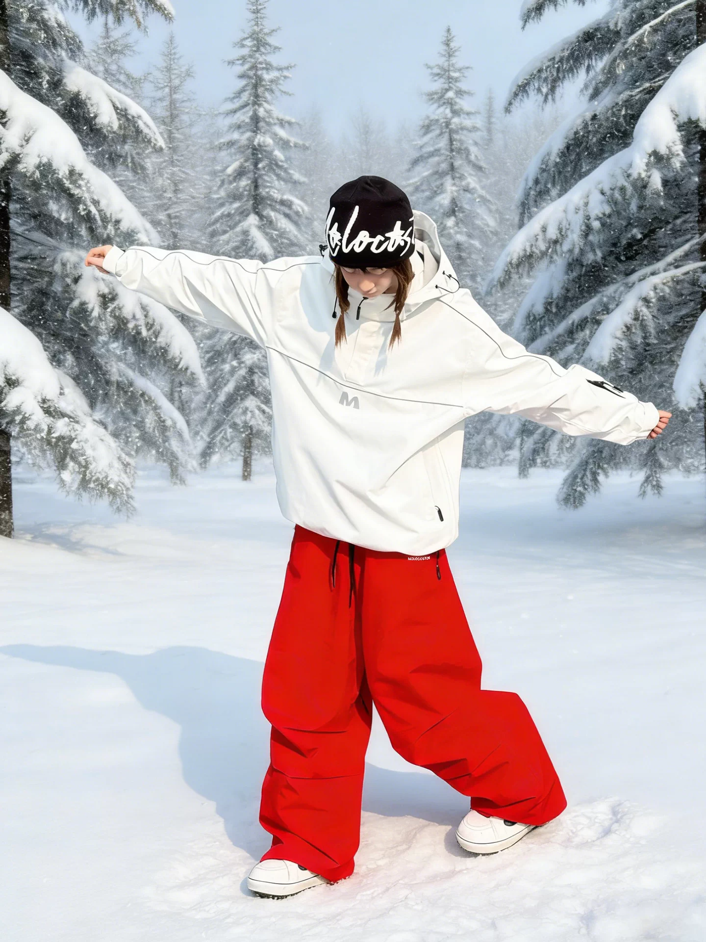 3L Fleece-Lined Baggy Snow Pants – Unisex | Molocoster