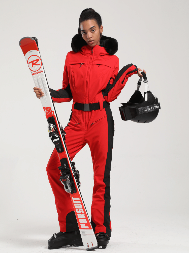 Faux-Fur Slim Ski Jumpsuit – Women's | Gsou Snow