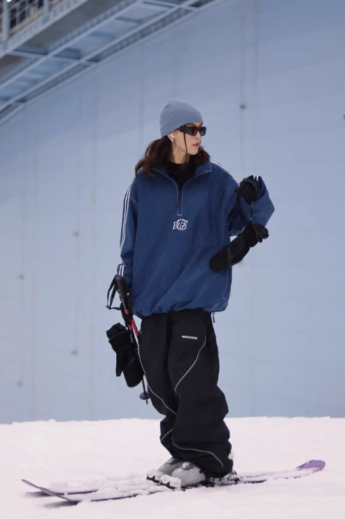 Molocoster Loose Fit Denim Ski Pullover – Unisex