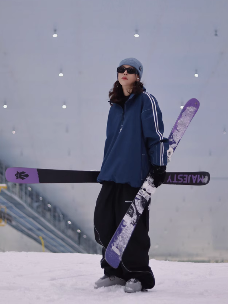 Molocoster Loose Fit Denim Ski Pullover – Unisex