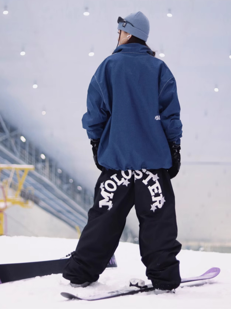 Molocoster Loose Fit Denim Ski Pullover – Unisex