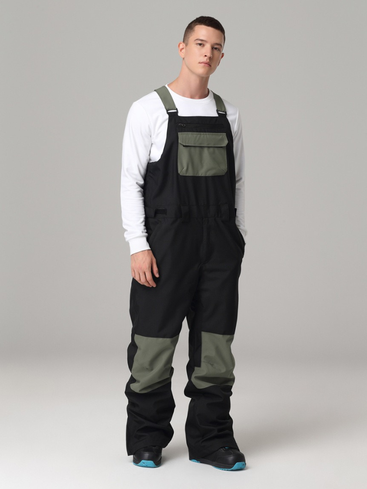 Colorblock Snow Bibs - Men's | Searipe