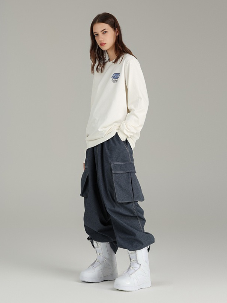 Searipe Demin Baggy Cargo Pants- Women's