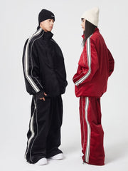 Side Stripe Velvet Baggy Shell Snow Suit - Women's | Searipe