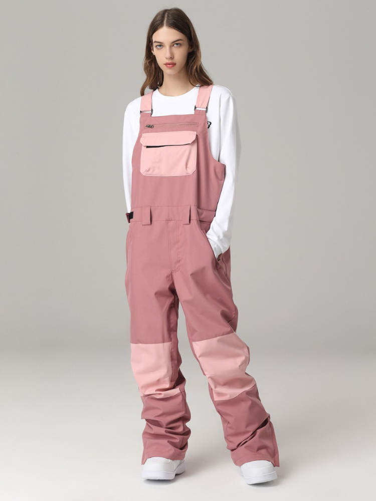 Colorblock Snow Bibs - Women's | Searipe