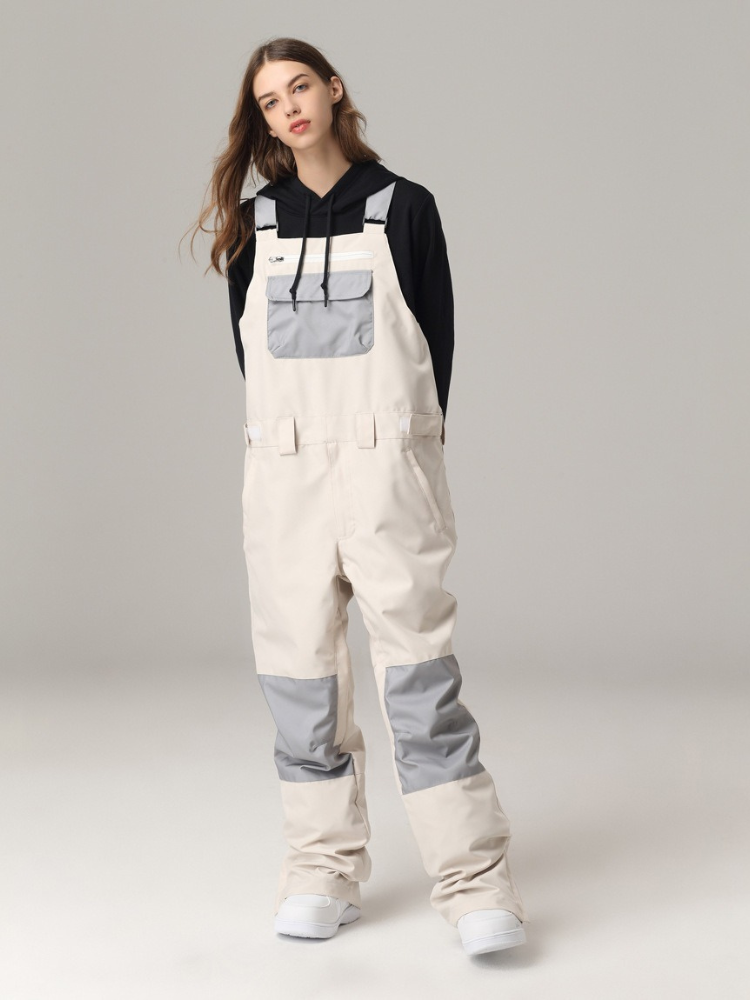 Colorblock Snow Bibs - Women's | Searipe
