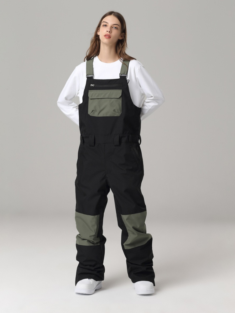 Colorblock Snow Bibs - Women's | Searipe