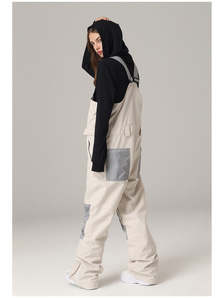 Colorblock Snow Bibs - Women's | Searipe